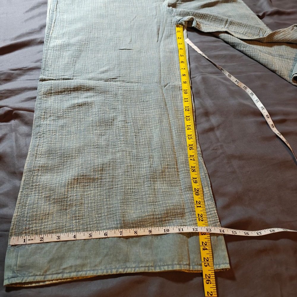 Zenana‎ Blue Grey Washed Double Gauze Wide Leg Tie Back Overalls Large - Picture 6 of 10